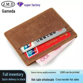 Jiameida Vintage подлинная кожа держатель RFID-карт и кошелек для монет коричневый