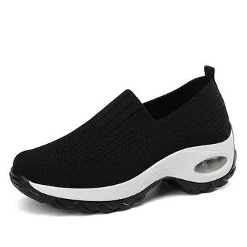Jianbu Mother Shoes Дышащие чехлы для ног Средняя сетчатая спортивная обувь Повседневная толстая подошва Увеличивающая рок-женская обувь 35