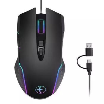 Jiggler Mode 2.4G Wireless Mouse LED Backlit Optical Wireless Mouse Wired Mouse Office Home Wired Mouse