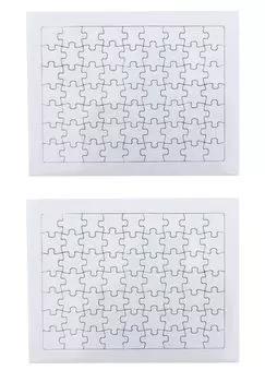 Jigsaw puzzle white plain 63 pieces set of 2 with logo card