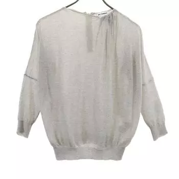 JIL SANDER Cashmere 100% Long sleeve Back zip sweater 36 Gray knit Women Used