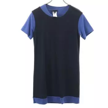 JIL SANDER made in Italy Short sleeve mini dress 32 Navy x blue Women Used