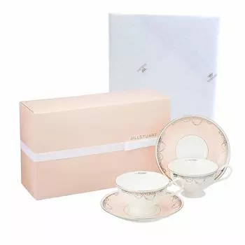 JILL STUART Набор чашек и блюдец для свадьбы, подарочная упаковка, 200 куб. см, розовый, 2 шт., стильный, милый, подарок, подарок, чай, кофе, Япония, в коробке, 51852-23116AZ