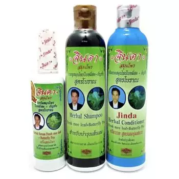 Jinda Herbal набор от выпадения волос 3 в 1 (Шампунь 250 мл, Кондиционер 250 мл, Лосьон для волос 120 мл.) Set