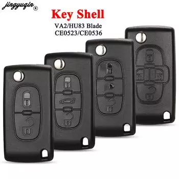 jingyuqin 2/3 кнопки для Peugeot 207 307 308 407 607 807 для Citroen C2 C3 C4 C5 C6 чехол для автоматического дистанционного ключа Va2/Hu83 CE0523 CE0536