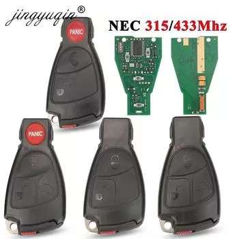 jingyuqin 315/433 МГц 2/3 кнопки NEC дистанционный брелок для Mercedes Benz BCE ML S CLK CL 3B 3BT полный ключ управления 1996-2006 433Mhz