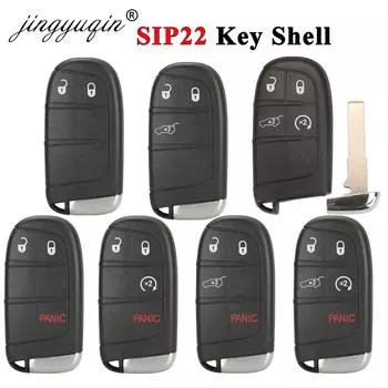 jingyuqin SIP22 Blade Smart Remote Car Key Shell Fob для Jeep Renegade Compass 3/4/5 кнопок авто внедорожник бесключевой доступ Fob Case
