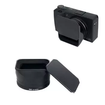 JJC Metal Rectangular Lens Hood Hood Cap for Ricoh GR3X GRIIIX GRIIIx HDF Lens Protection Prevents Miscellaneous Light Dustproof No Vignetting Black