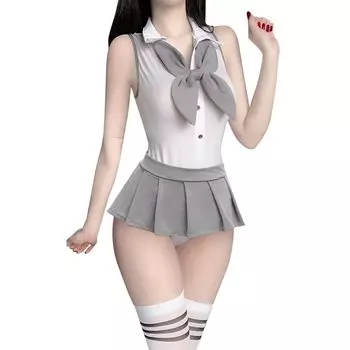 JK Sailor Style Сексуальный Эротический Экстремальный Эротический Микро Мини 3 Милый Белый Серый [Ahegao] Трико, Косплей, Юбка, Части, Костюм, Униформа, Искушение,