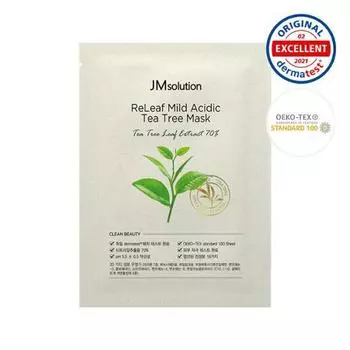 JM Solution Relief Mildly Adic Tea Tree Mask 1 лист, корейская маска в упаковке