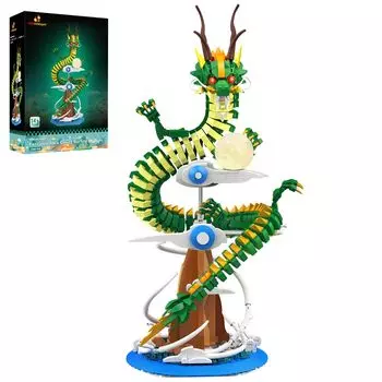 JMBricklayer Dragon Building Blocks Set with Lights 70007, Строительные игрушки для взрослых, Крутая модель дракона-животного, Строительные игрушки Dragon Building Blocks,