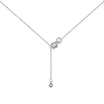 JMXD-light Luxury Transfer Bead Pearl Collarbone Chain, High-end Full Diamond Design, Women s Versatile Trend Jewelry