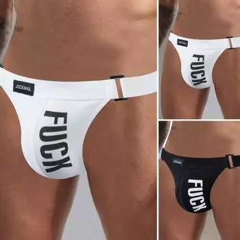 JOCKMAIL Мужские трусы с буквенным принтом, подтягивающие бедра, мужские, хорошо растягивающиеся, сексуальные стринги M