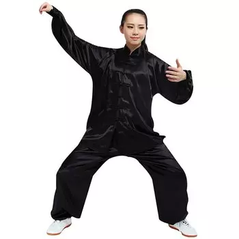Joel Store Унисекс Тай Чи Лонг Гун Фу Верх и низ Боевой Тай Кунг Фу Китайский Косплей Костюм Одежда Дина, Простой, Рукав, Одежда, Комплект, Искусство,