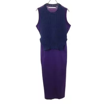 JOHN LAWRENCE SULLIVAN made in Japan No sleeve Knit docking Long dress X Women Used