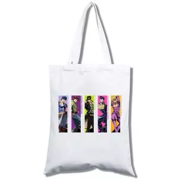 JOJO s Bizarre Adventure - большая сумка с принтом Kawaii Jojo, холщовая сумка-мессенджер для девочек 24*26cm