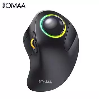 JOMAA RGB подсветка беспроводная трекбольная мышь беспроводная 2.4G перезаряжаемая эргономичная игровая мышь-роллер для ноутбука Mac iPad игра чёрный