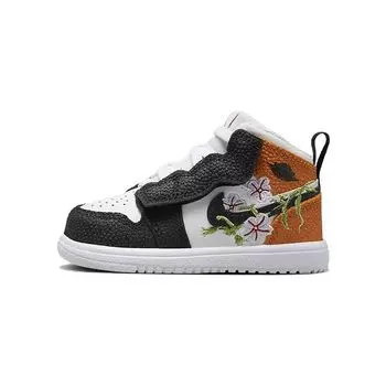 Jordan 1 Mid Alt SE Shattered Vines (ТД) Детские кроссовки White Starfish Vivid-Green DR6964-100 26