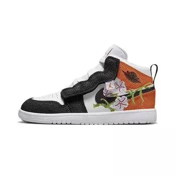 Jordan 1 Mid Alt SE Shattered Vines (PS) Детские кроссовки White Starfish Vivid-Green DR6963-100 28