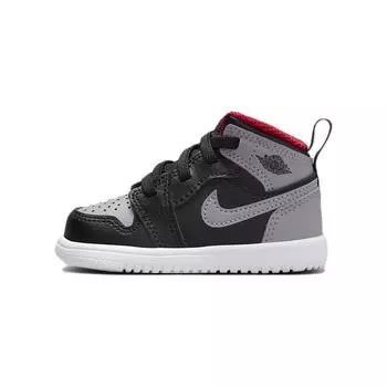 Jordan 1 Средний ALT Черный Огненно-красный Белый Цементно-серый (ТД) Детские кроссовки DR9744-006