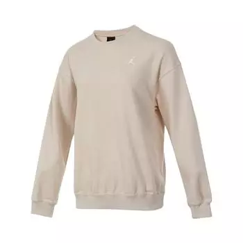 Jordan As WJ Brkln Flc Ft Crew Solid Logo Print Casual Sports Long Sleeve Hoody Women sweatshirt Light-Brown HJ1354-203 XL