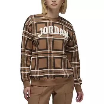 Jordan Толстовка с круглым вырезом и надписью Brooklyn Fleece, женская толстовка, темно-коричневый парус HM5499-223 M