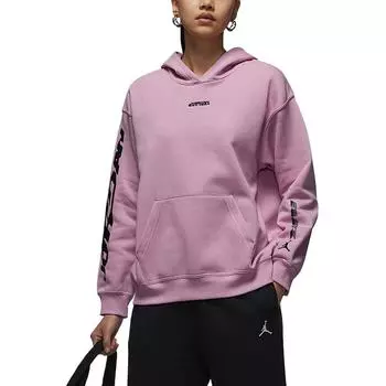 Jordan Brooklyn Fleece Logo Simple Letter Теплая удобная трикотажная толстовка с капюшоном Женская толстовка Orchid-Purple FV7171-522 S