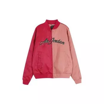 Jordan Color-Block Logo Print Летная куртка-бомбер Женская верхняя одежда Розовый CD5760-620 XL