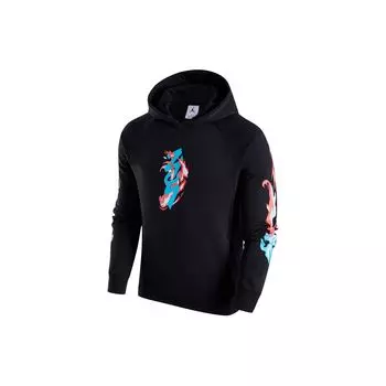 Jordan Dri-Fit Printed Hooded Casual Fleece Sweatshirt Men Sweatshirt Black FN5343-010 S