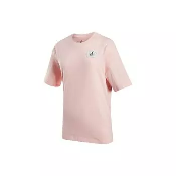 Jordan Свободная футболка Essentials Solid Logo с круглым вырезом и коротким рукавом, спущенными плечами, женские топы светло-розового цвета FV1133-621 XL