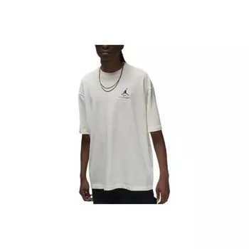 Jordan Футболка Flight Essentials Solid с логотипом и круглым вырезом, свободная, с коротким рукавом, мужские топы, цвет белый DZ7313-133 S