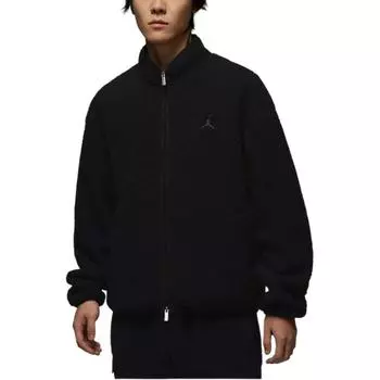 Jordan Flight Faux Shearling Zip Loose Fleece Jacket Men jackets Black FV7449-010 3XL