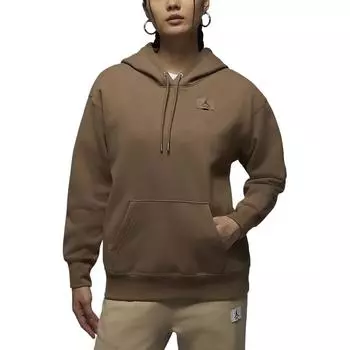 Jordan Flight Fleece Pullover Hoodie Long Sleeve Sweatshirt Women hoodies Dark-Brown FV7051-223 S