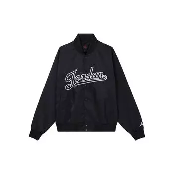 Jordan Flight MVP Letter Single Button Casual Long Sleeve Baseball Jacket Men Jackets Black FN4660-010 XXL