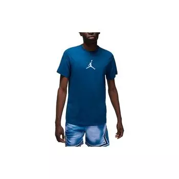 Jordan Быстросохнущая футболка с круглым вырезом Jumpman с логотипом, мужские топы, светло-голубой CW5191-427 M