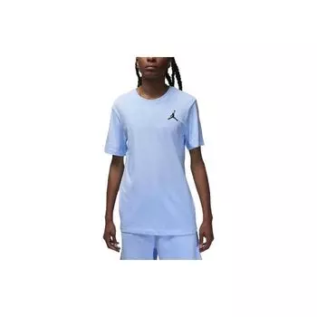 Jordan Футболка Jumpman Solid Logo Ribbed с круглым вырезом, спортивная, с коротким рукавом, мужская, небесно-голубая DC7485-425 XL