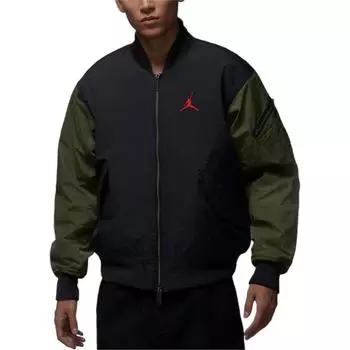 Jordan Letter Splicing Warm Zipper Long Sleeve Cotton Jacket Men jackets Black HV5152045 S