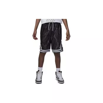Jordan MJ Diamond Print Lace-Up Breathable Kids Shorts Детские шорты черного цвета HF2518-010 XL