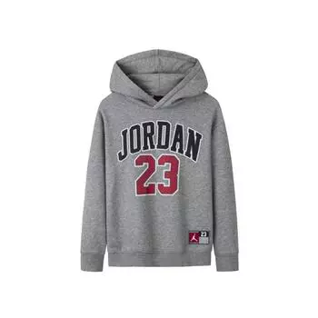 Jordan Модная универсальная свободная толстовка с капюшоном с буквами и цифрами, детские толстовки Rock-Gray JD2342098GS-001 S