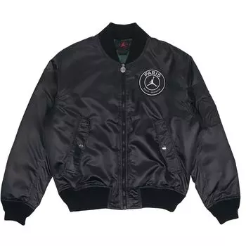 Jordan Paris Saint-Germain MA-1 Повседневная спортивная однотонная куртка-бомбер с надписью Мужская верхняя одежда Черный DB6493-010 S