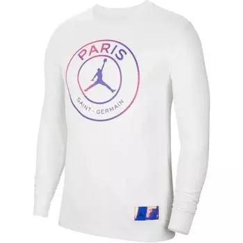 Футболка с длинным рукавом Air Jordan x Paris Saint-Germain Белая Мужская Топы CZ0792-100 XL