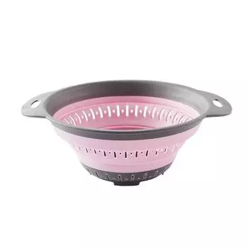 JOYBLISS Collapsible Silicone Kitchen Storage Basket Multi-use Fruit Vegetable Drainer Foldable Kitchen Bar Draining Colander Organzier S