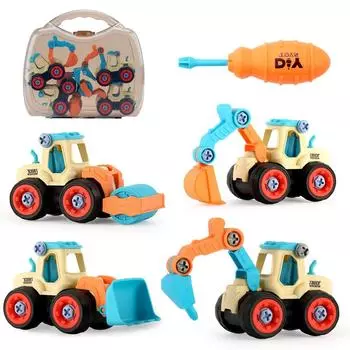 JoyGrow Car Assembly Construction Construction Vehicle Set of DIY Educational Excavator Construction Pretend Sandpit Mini Car Carpenter Gift for Girls
