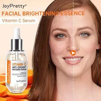 JoyPretty 15 мл антиоксидантная сыворотка для лица с витамином С, отбеливающая, осветляющая, увлажняющая, для лица, для удаления темных пятен, для красоты лица, для ухода за кожей с гиалуроновой кислотой оранжевый