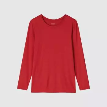 ЮБКА UNIQLO JAPAN HEATTECH С КРУГЛЫМ ВЫРЕЗОМ И ДЛИННЫМ РУКАВОМ 02 LIGHT GRAY/XS