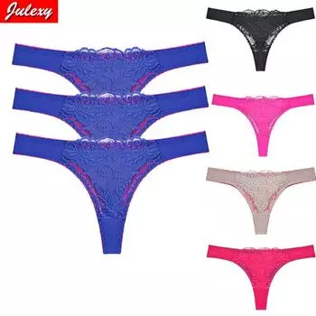 Julexy, 3 шт., открытые женские трусики, стринги танга, женские трусики-стринги, сексуальные трусы, женское нижнее белье S чёрный