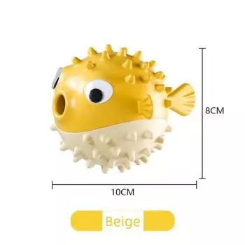 Jumping Fish Dog Toy Food Dropping Ball Self-Hi Relieving Stuffy Molar Long Lasting Vocal Ball Big and Small Dogs Pet Supplies Bouncing Fish-Yellow [Molar Bite Resistance]]