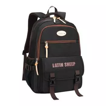 Junior high school schoolbag male high value fashion simple wind large capacity multi-layer waterproof backpack female чёрный