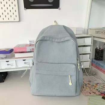 Junior High School Students Solid Color Schoolbag Women s Backpack чёрный