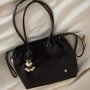 Junior rafting tote bag summer women s versatile fashion canvas shoulder handbag bag чёрный
